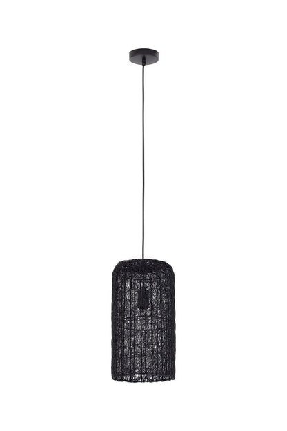 livinglovely.nl - Idris Black iron hanging lamp long wired cilinder PTMD - Hanglamp - PTMD - livinglovely.nl