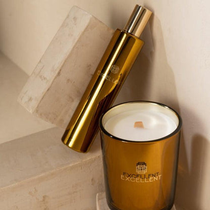 livinglovely.nl - Interieurspray Excellent Golden Honey Oker 50ML - Geurstokjes - J-Line - livinglovely.nl