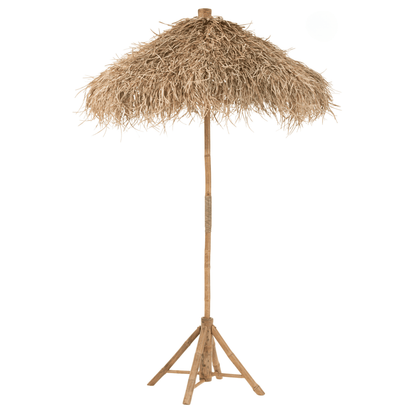 livinglovely.nl - J-Line - Parasol Op Voet Bamboe Naturel - 150cm - Parasol - J-Line - livinglovely.nl