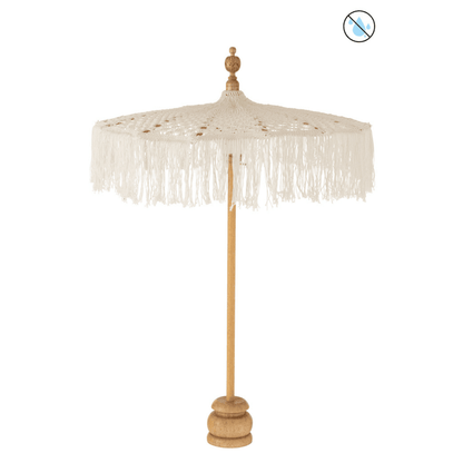 livinglovely.nl - J-Line Tafelparasol met Voet Macrame - 67cm - Parasol - J-Line - livinglovely.nl