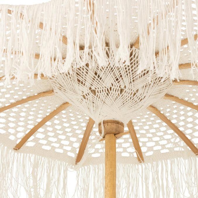 livinglovely.nl - J-Line Tafelparasol met Voet Macrame - 67cm - Parasol - J-Line - livinglovely.nl