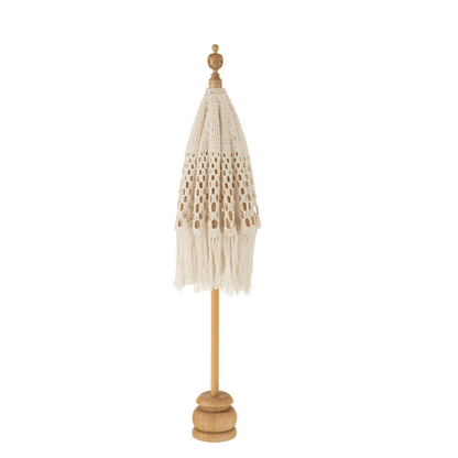 livinglovely.nl - J-Line Tafelparasol met Voet Macrame - 67cm - Parasol - J-Line - livinglovely.nl