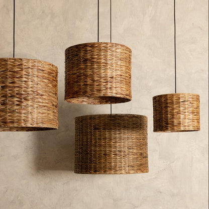 livinglovely.nl - Jaden Natural Seagrass Hanglamp Lamp Set van 4 PTMD - Hanglamp - PTMD - livinglovely.nl