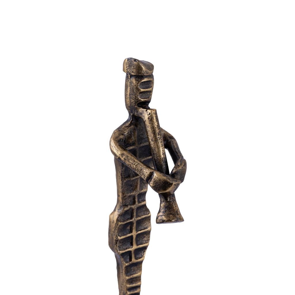 livinglovely.nl - Jadis Brass alu statue musician with clarinet PTMD - Beeld - PTMD - livinglovely.nl