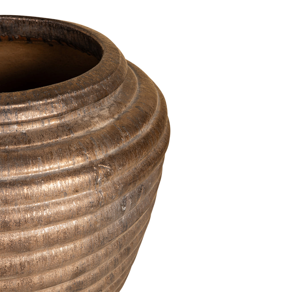 livinglovely.nl - Jerzy Bronze Keramische Pot Large PTMD - Pot - PTMD - livinglovely.nl