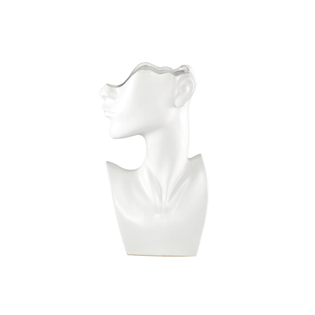 livinglovely.nl - Jolie White ceramic pot elegant woman shape L PTMD - Pot - PTMD - livinglovely.nl