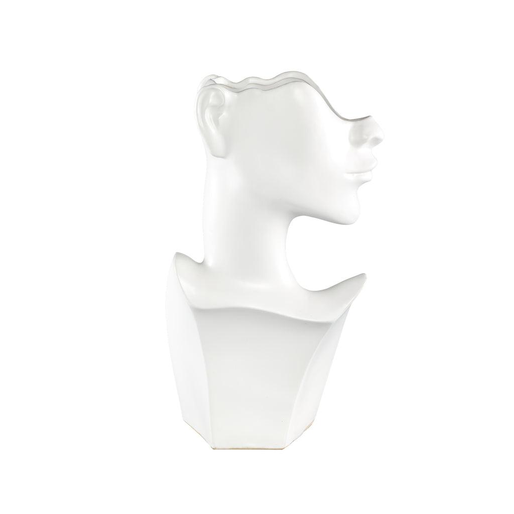 livinglovely.nl - Jolie White ceramic pot elegant woman shape L PTMD - Pot - PTMD - livinglovely.nl