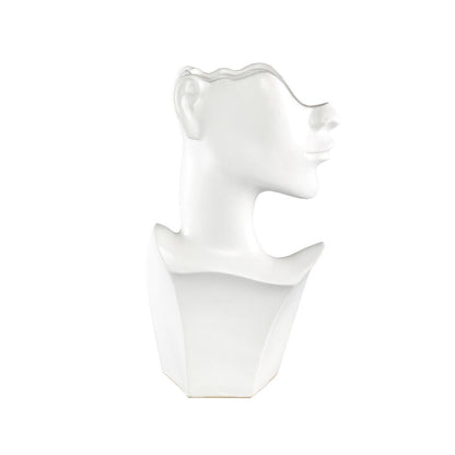 livinglovely.nl - Jolie White ceramic pot elegant woman shape L PTMD - Pot - PTMD - livinglovely.nl