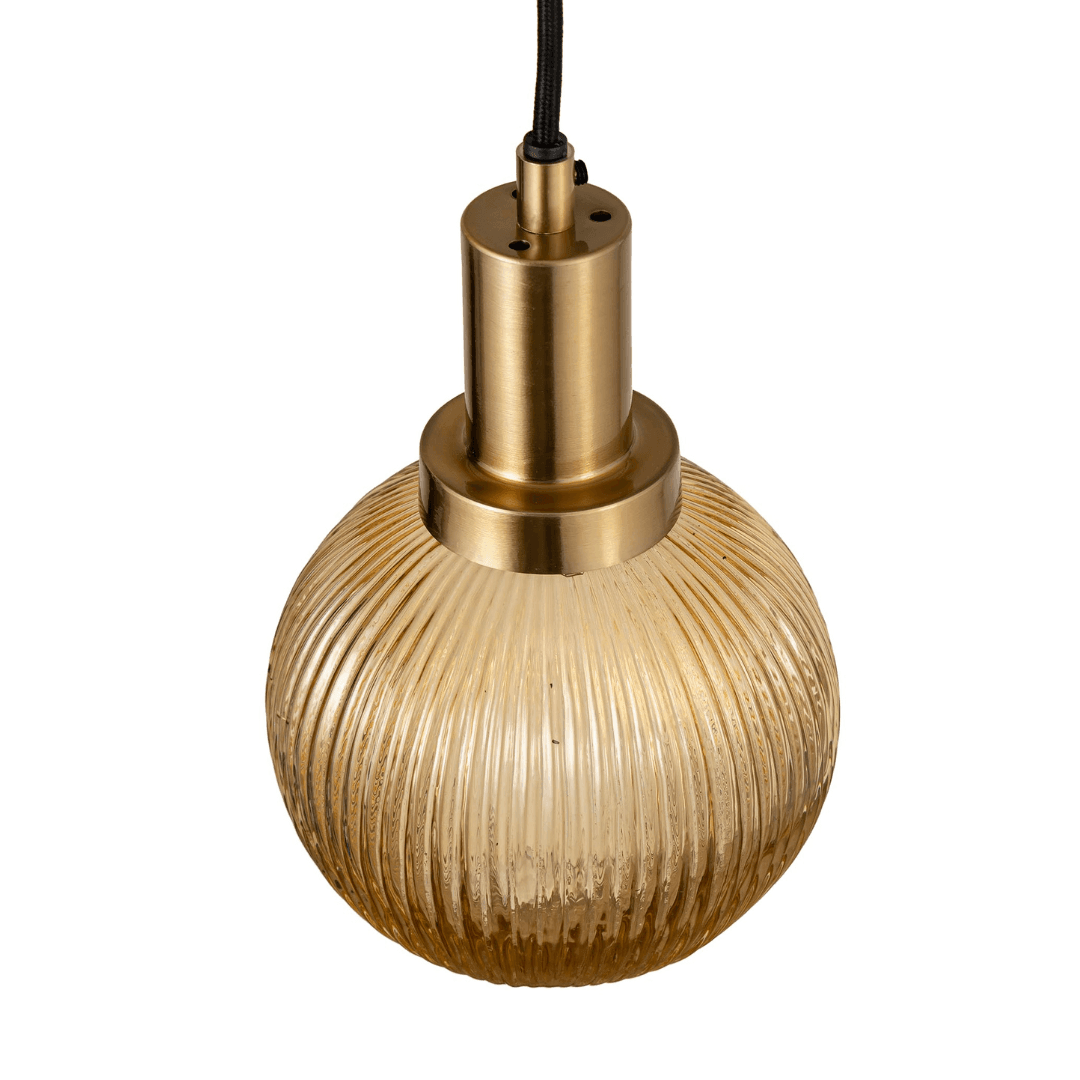 livinglovely.nl - Juliet Hanglamp - 38 x 38 x 180 cm - Glas - Goud PTMD - Hanglamp - PTMD - livinglovely.nl