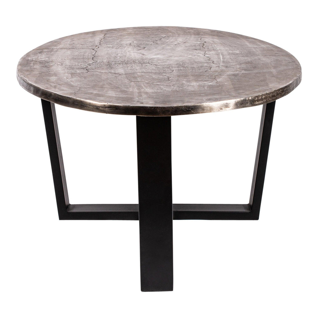 livinglovely.nl - Juup Silver Iron Oval Coffeetable Black Frame PTMD - Salontafel - PTMD - livinglovely.nl