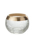 livinglovely.nl - Kaarshouder Bol Craquele Glas Transparant/Goud Small - Kaarshouder - J-Line - livinglovely.nl