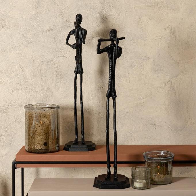 livinglovely.nl - Kali Black casted alu statue man with saxophone PTMD - Beeld - PTMD - livinglovely.nl