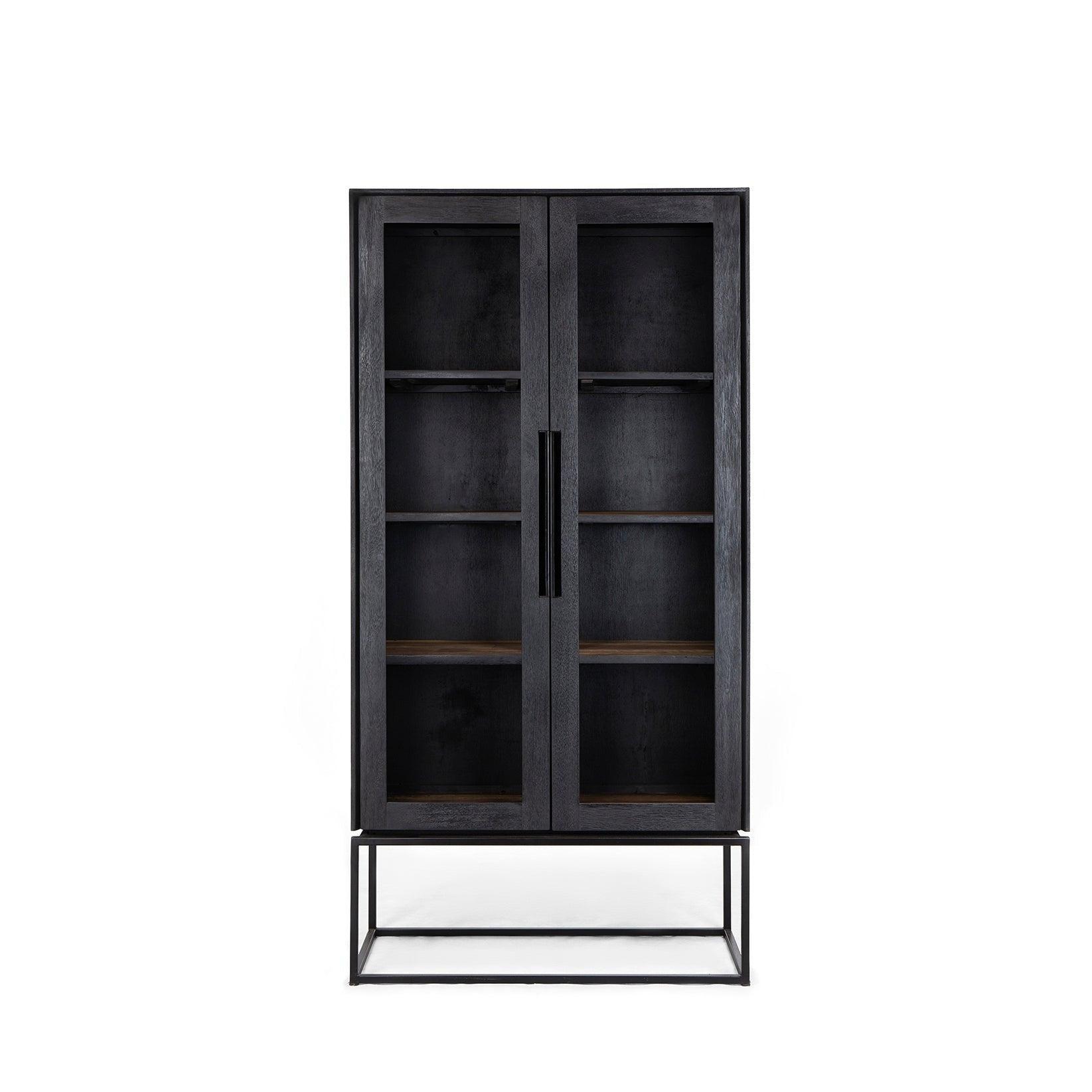 livinglovely.nl - Karma Charcoal Kast 2 glazen deuren dBodhi - Vitrinekast - dBodhi - livinglovely.nl