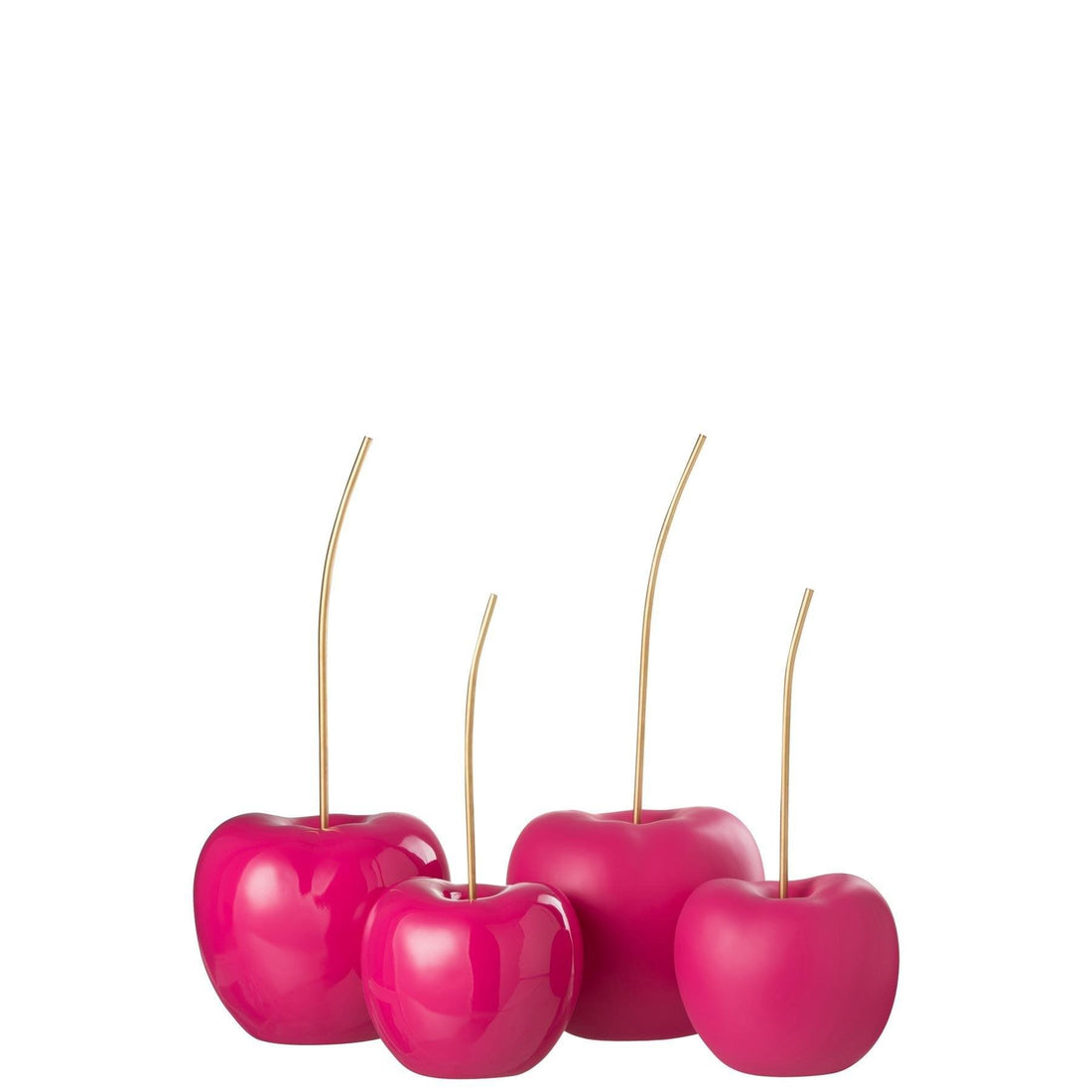 livinglovely.nl - Kers Resine Blinkend/Mat Roze Small Set Van 2 - Beeld - J-Line - livinglovely.nl