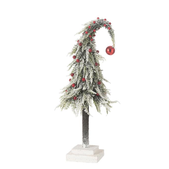 livinglovely.nl - Kerstboom Muts+Led Kunststof Sneeuw Groen/Rood Medium - Kerstboom - J-Line - livinglovely.nl