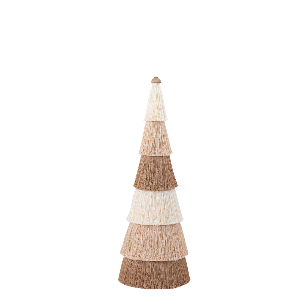 livinglovely.nl - Kevene Crème Kwastjes Kerstboom Medium PTMD - Beeld - PTMD - livinglovely.nl