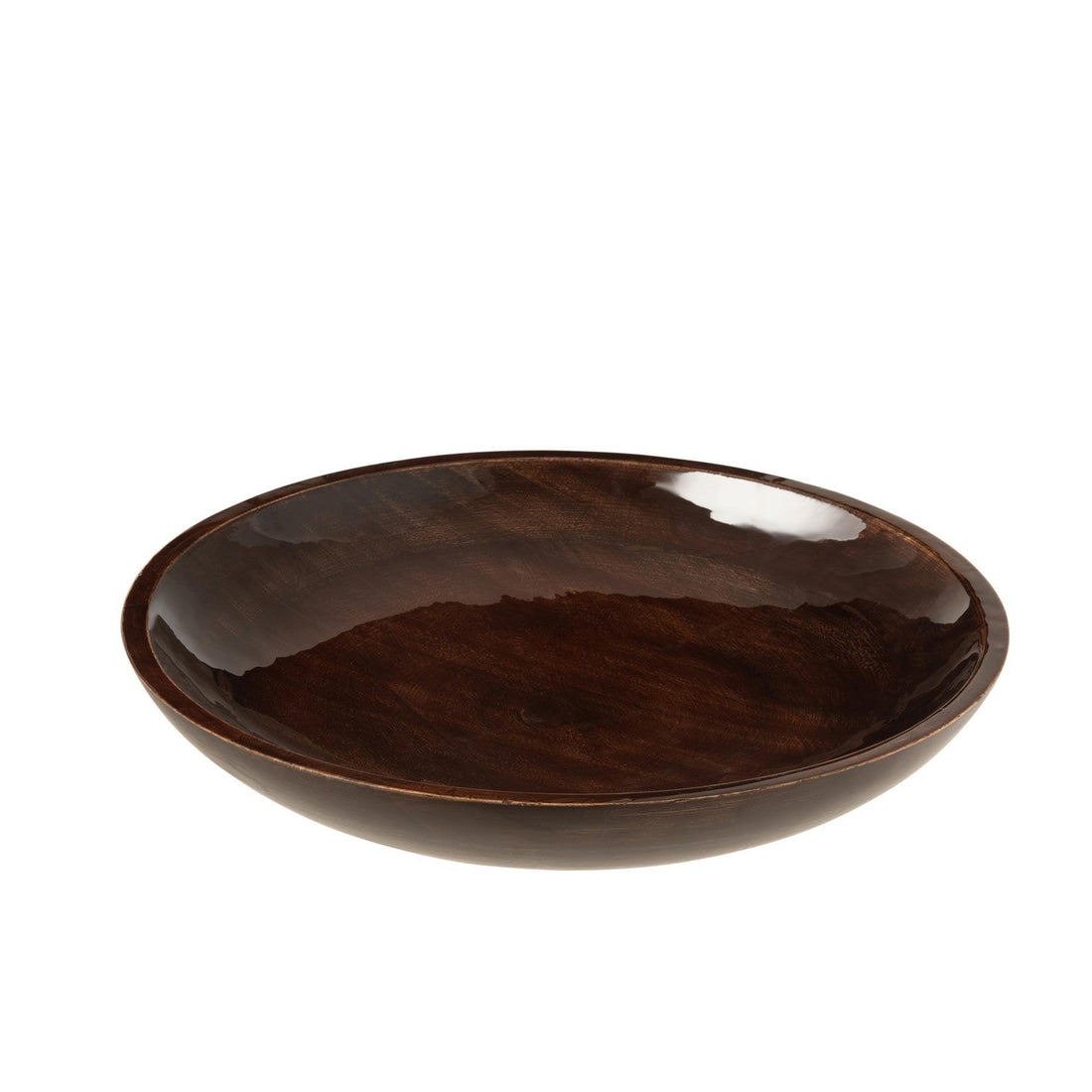 livinglovely.nl - Kom Laag Mango Hout Bruin Large - Kom - J-Line - livinglovely.nl