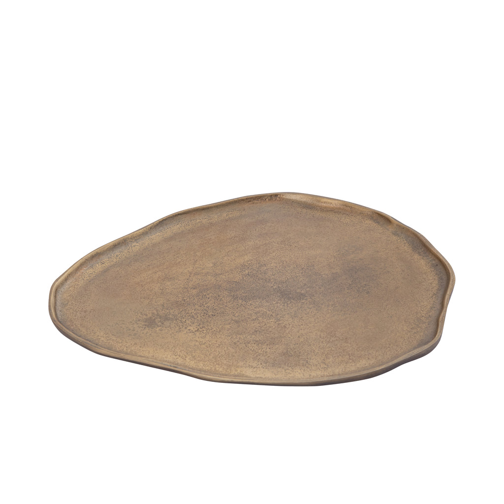 livinglovely.nl - Kora Brass casted alu organic shaped bowl L PTMD - Plateau - PTMD - livinglovely.nl