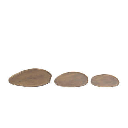 livinglovely.nl - Kora Brass casted alu organic shaped bowl L PTMD - Plateau - PTMD - livinglovely.nl