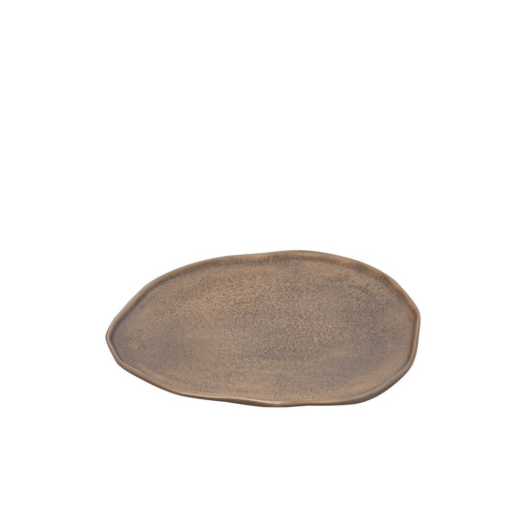 livinglovely.nl - Kora Brass casted alu organic shaped bowl S PTMD - Plateau - PTMD - livinglovely.nl