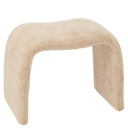 livinglovely.nl - Kruk N Shape Textiel Beige - Kruk - J-Line - livinglovely.nl