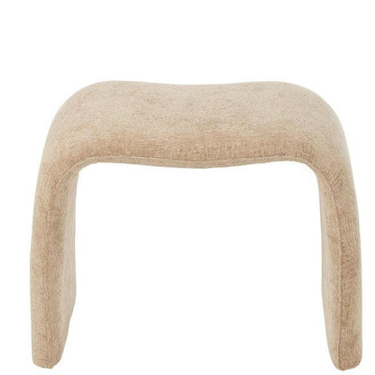 livinglovely.nl - Kruk N Shape Textiel Beige - Kruk - J-Line - livinglovely.nl