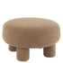 livinglovely.nl - Kruk Rond Teddy Voeten Bouclé Bruin - Kruk - J-Line - livinglovely.nl