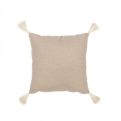 livinglovely.nl - Kussen Bloemen/Bladeren Katoen Taupe/Beige - Kussen - J-Line - livinglovely.nl