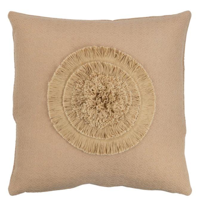 livinglovely.nl - Kussen Zon Vierkant Polyester Beige - Kussen - J-Line - livinglovely.nl