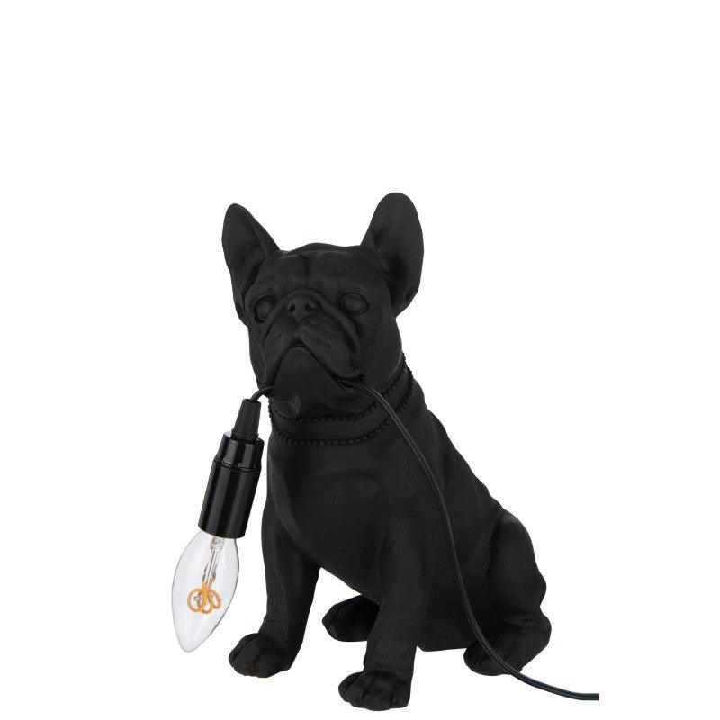 livinglovely.nl - Lamp Bulldog Poly Zwart - Tafellamp - J-Line - livinglovely.nl