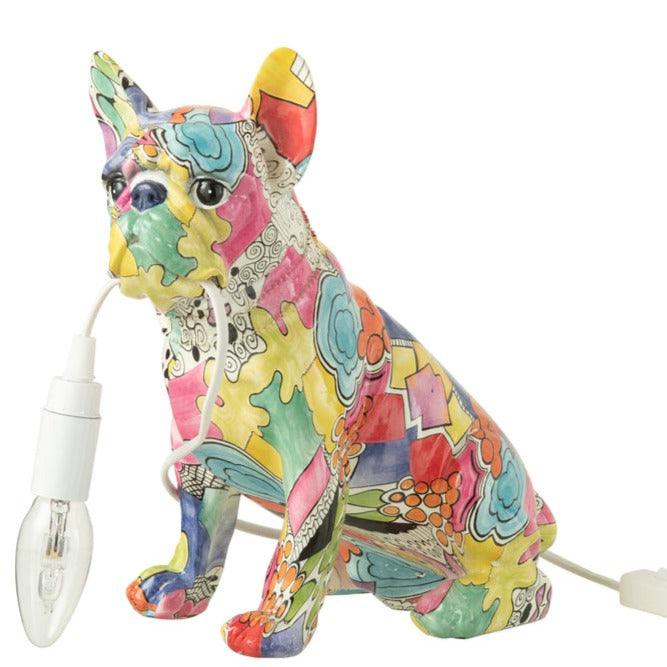 livinglovely.nl - Lamp Bulldog Pop-Art Polyresine - Tafellamp - J-Line - livinglovely.nl