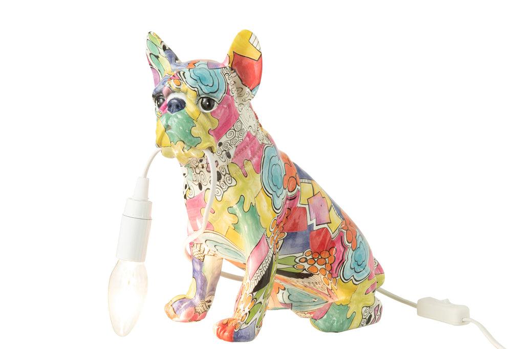 livinglovely.nl - Lamp Bulldog Pop-Art Polyresine - Tafellamp - J-Line - livinglovely.nl