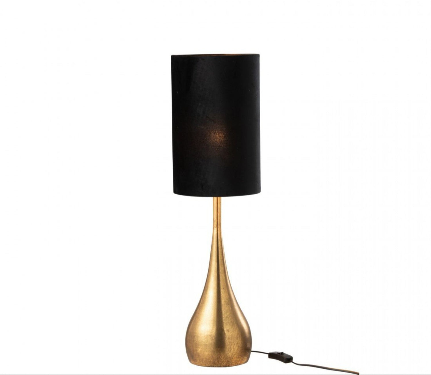 livinglovely.nl - Lamp Druppel Ijzer/Fluweel Goud/Zwart Small - Tafellamp - J-Line - livinglovely.nl