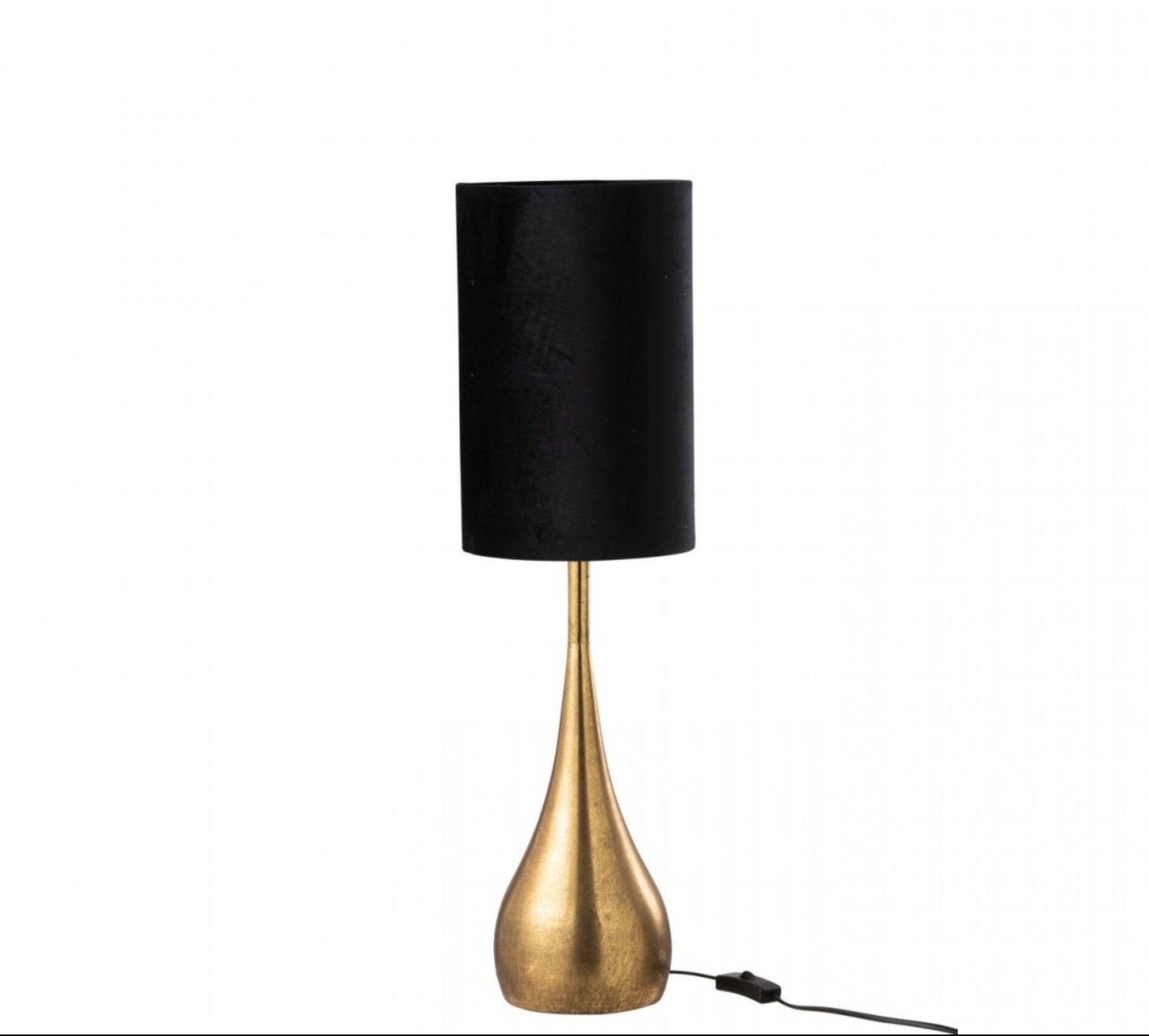 livinglovely.nl - Lamp Druppel Ijzer/Fluweel Goud/Zwart Small - Tafellamp - J-Line - livinglovely.nl