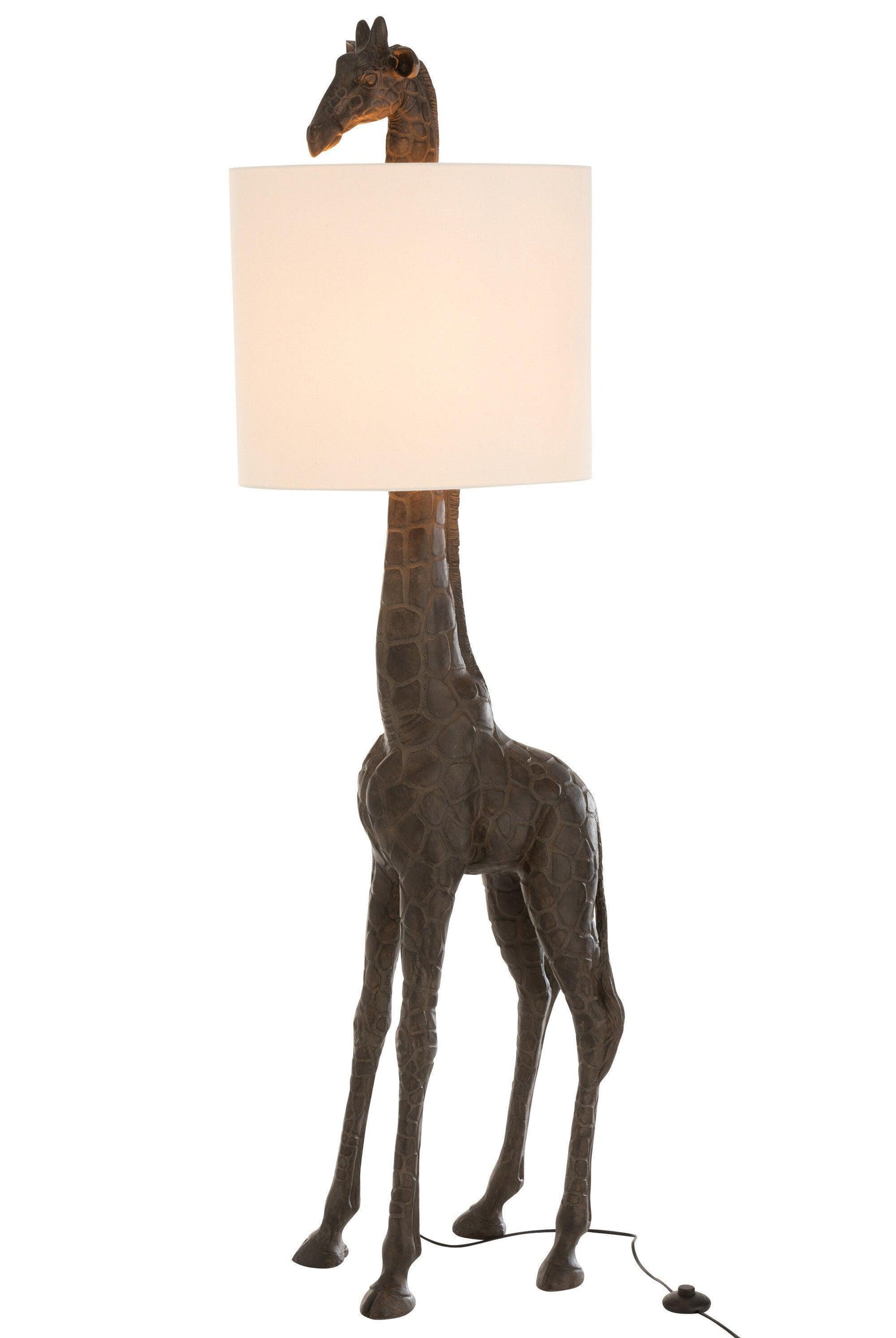 livinglovely.nl - Lamp Giraffe Poly Dark Brown - Vloerlamp - J-Line - livinglovely.nl