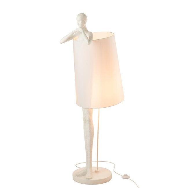 livinglovely.nl - Lamp Man Poly Wit - Tafellamp - J-Line - livinglovely.nl