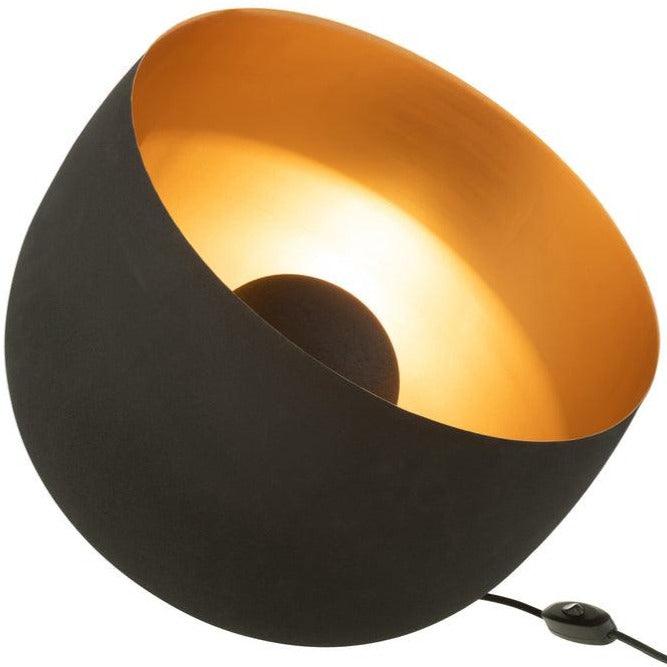 livinglovely.nl - Lamp Rond Interieur Goud Metaal Zwart Large - Tafellamp - J-Line - livinglovely.nl