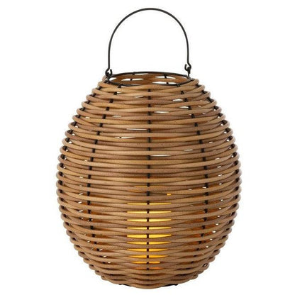 livinglovely.nl - Lantaarn Gewoven Led Plastic Naturel Medium - Lantaarn - J-Line - livinglovely.nl