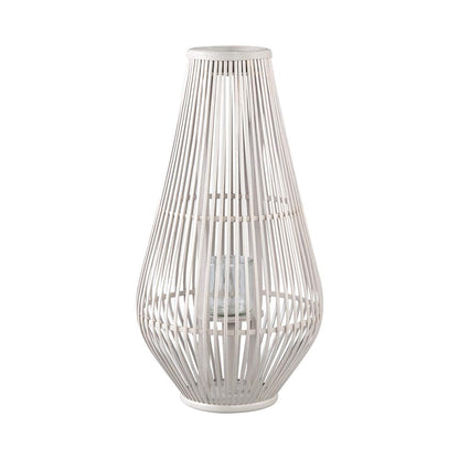 livinglovely.nl - Lantaarn Lysia - 35x35x68 cm - Glas - Wit PTMD - Lantaarn - PTMD - livinglovely.nl