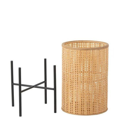 livinglovely.nl - Lantaarn Op Voet Bamboo Naturel Large - Lantaarn - J-Line - livinglovely.nl