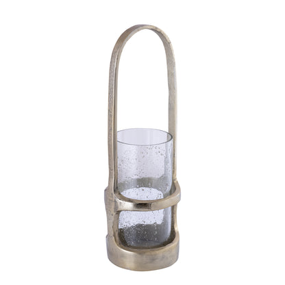 livinglovely.nl - Lantaarn Rahana L - 15x15x49 cm - Aluminium - Goud PTMD - Lantaarn - PTMD - livinglovely.nl