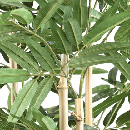 livinglovely.nl - Leaves Plant Bamboo Plant With Leaves in Black Pot PTMD - Kunstplant - PTMD - livinglovely.nl