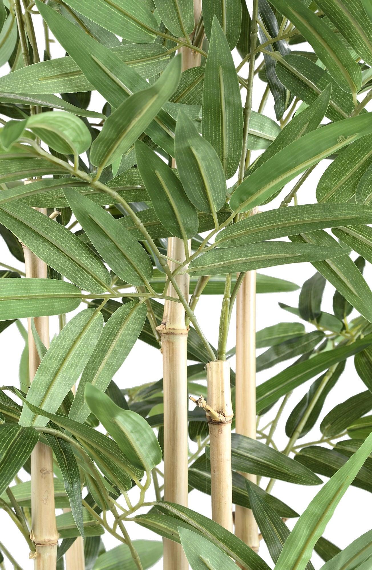 livinglovely.nl - Leaves Plant Bamboo Plant With Leaves in Black Pot PTMD - Kunstplant - PTMD - livinglovely.nl