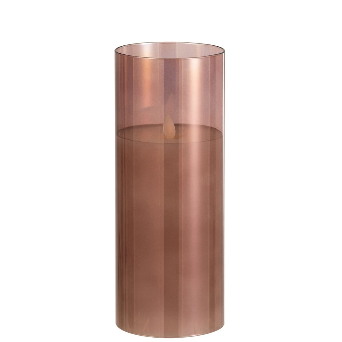 livinglovely.nl - Ledlamp Blinkend Glas Bruin Large - LED Kaars - J-Line - livinglovely.nl