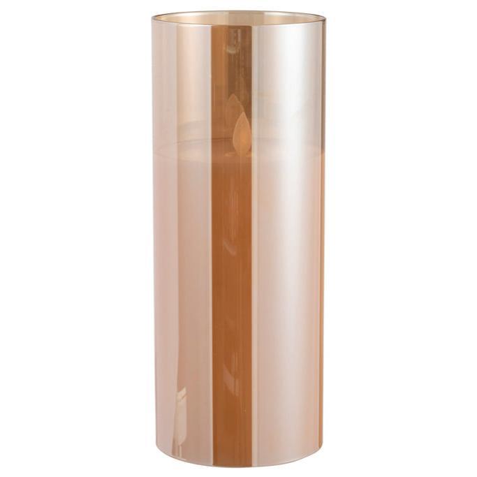 livinglovely.nl - Ledlamp Blinkend Glas Goud Large - LED Kaars - J-Line - livinglovely.nl