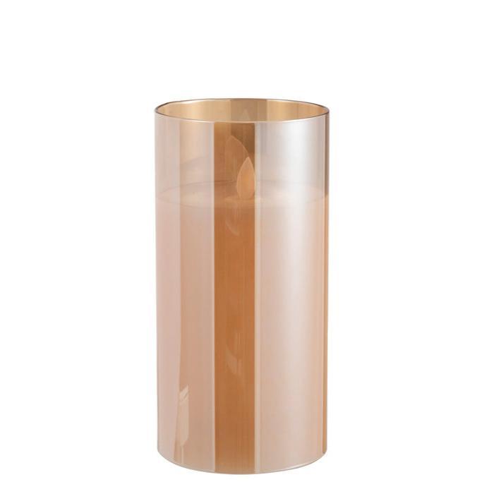 livinglovely.nl - Ledlamp Blinkend Glas Goud Medium - LED Kaars - J-Line - livinglovely.nl