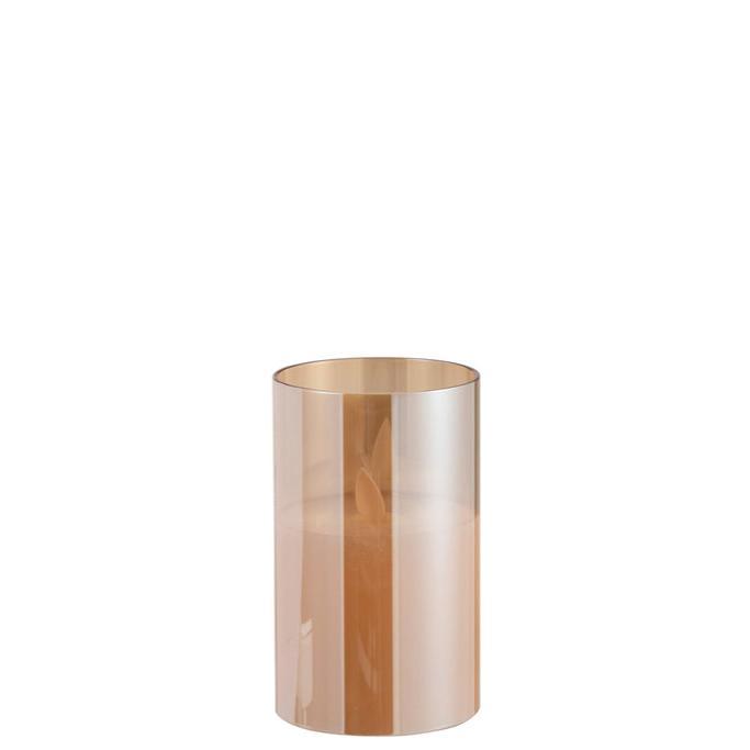 livinglovely.nl - Ledlamp Blinkend Glas Goud Small - LED Kaars - J-Line - livinglovely.nl