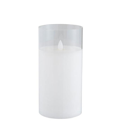 livinglovely.nl - Ledlamp Shining Glass Transparent Medium - LED Kaars - J-Line - livinglovely.nl