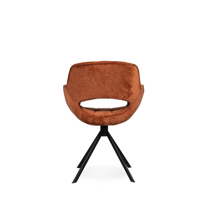 livinglovely.nl - Link Dining Chair Berge 3032 Rust Fabric With Meta PTMD - Eetkamerstoel - PTMD - livinglovely.nl