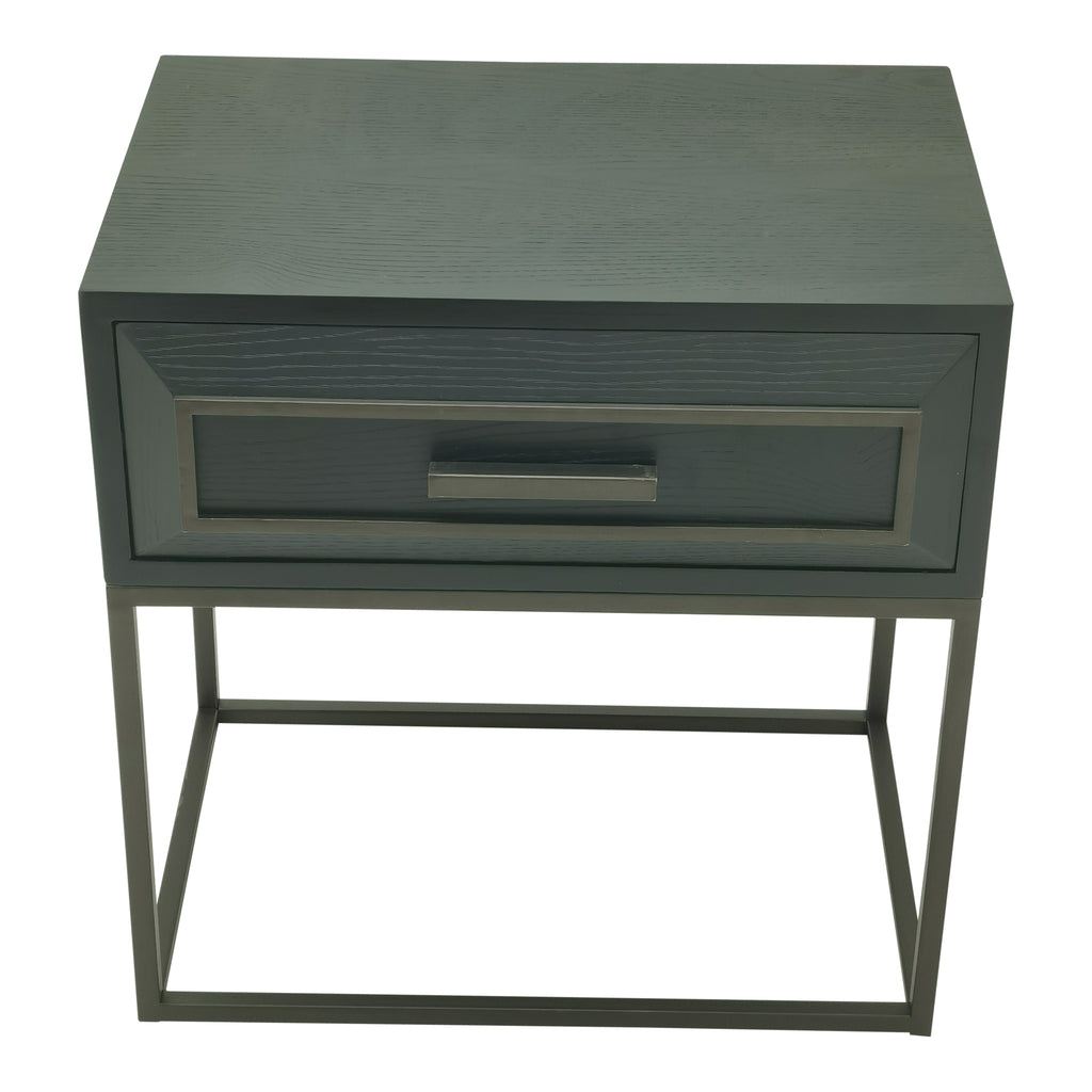 livinglovely.nl - Lixly Black wood iron frame bedside cabinet PTMD - Nachtkastje - PTMD - livinglovely.nl